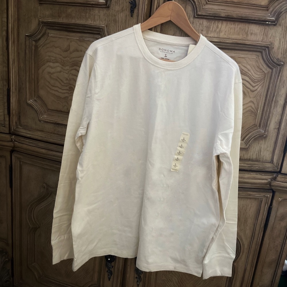 Men’s Sonoma Beige Crew Neck Lind Sleeve Tee